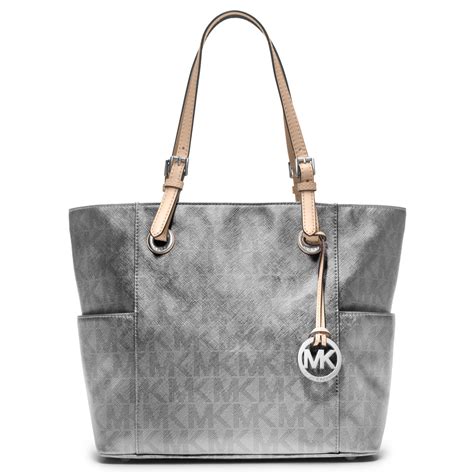 michael kors signature tote gray.